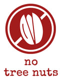 red circle with a white tree nut icon with a white line slashed through
